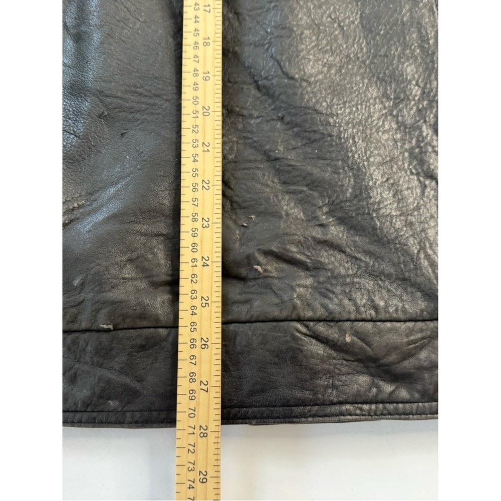 Pierre Cardin Leather Bomber Jacket XL Mens Black Excellent Vintage Quilted - Picture 9 of 16